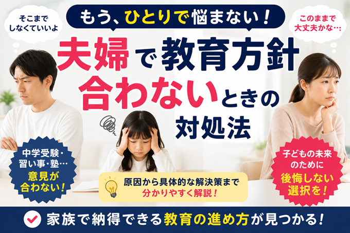 夫婦　教育方針　合わない　ヘッダー