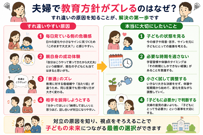 夫婦　教育方針　合わない　本文1枚目